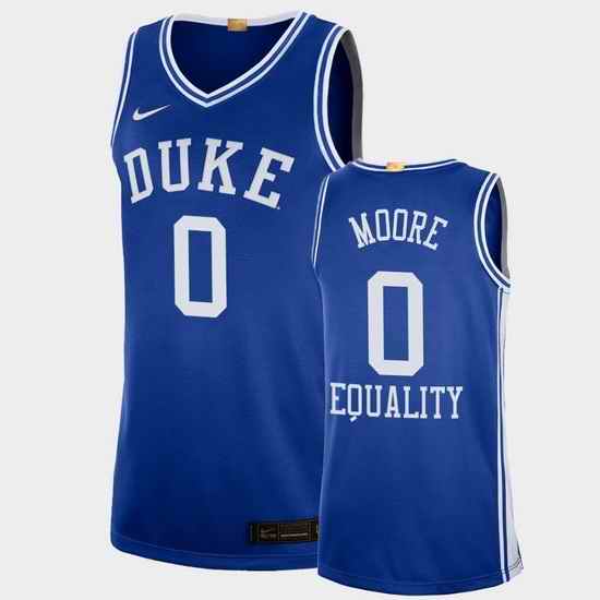 Men Duke Blue Devils Wendell Moore Equality Social Justice Blue College Basketball Jersey
